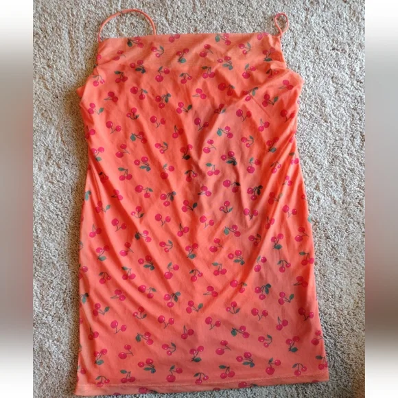 Asos Cherry Mesh Cowl Dress Size US 14 NWOT - Picture 15 of 15
